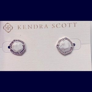 Kendra Scott Davie stud earring rhod white howlite